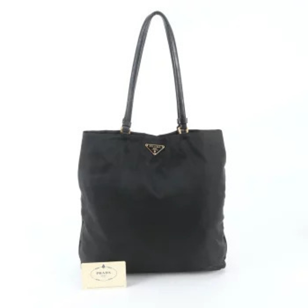 Prada Tessuto Tote Bag Card Triangular Leather Shoulder Bag White